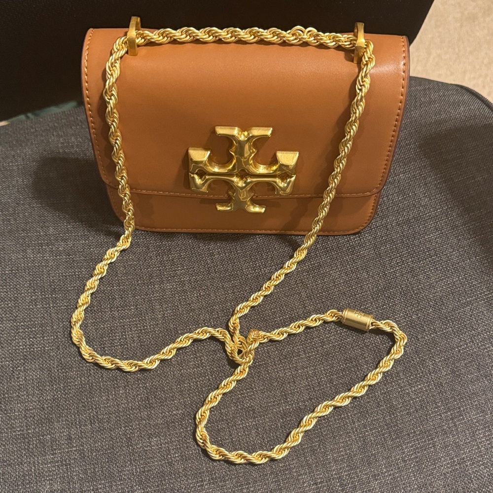 Tory Burch Tan Mini Bag with Gold Chain